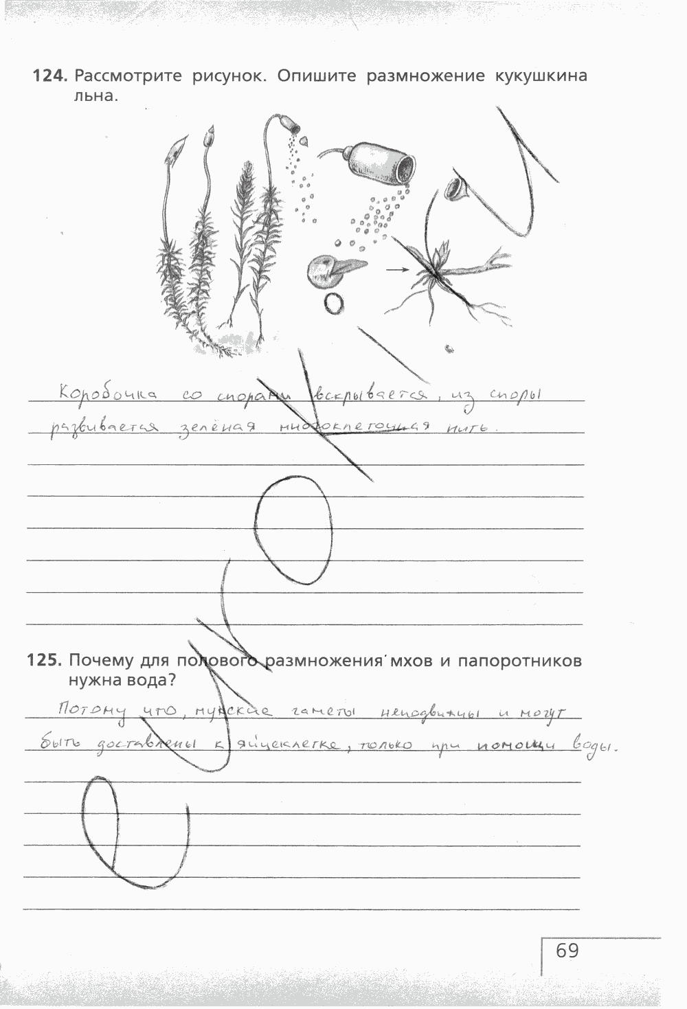 Рабочая тетрадь (с белочкой), 6 класс, Сонин Н.И., 2014, задание: стр. 69