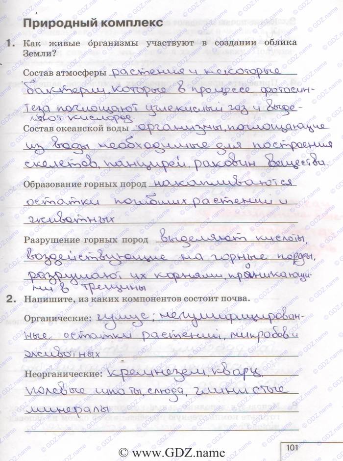 Рабочая тетрадь, 6 класс, Карташева, Курчина, 2016, задача: 101