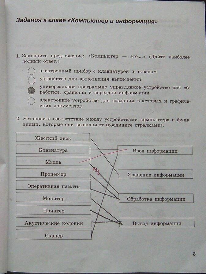 Рабочая тетрадь, 6 класс, Босова Л., 2013, задание: стр. 3