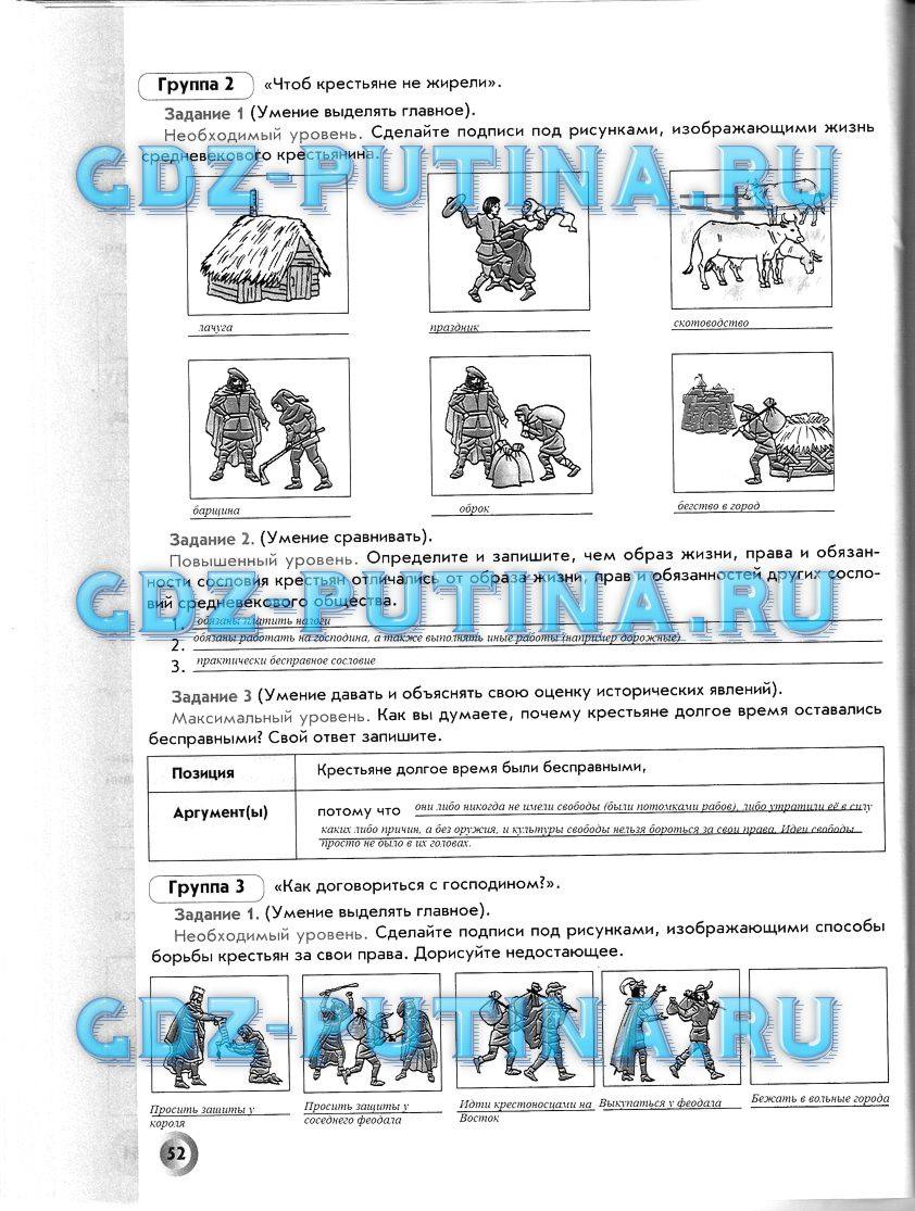 Рабочая тетрадь, 6 класс, Данилов Д. Д., Давыдова С. М., 2016, задание: 52