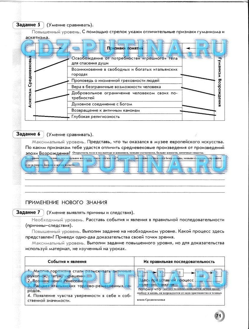 Рабочая тетрадь, 6 класс, Данилов Д. Д., Давыдова С. М., 2016, задание: 71