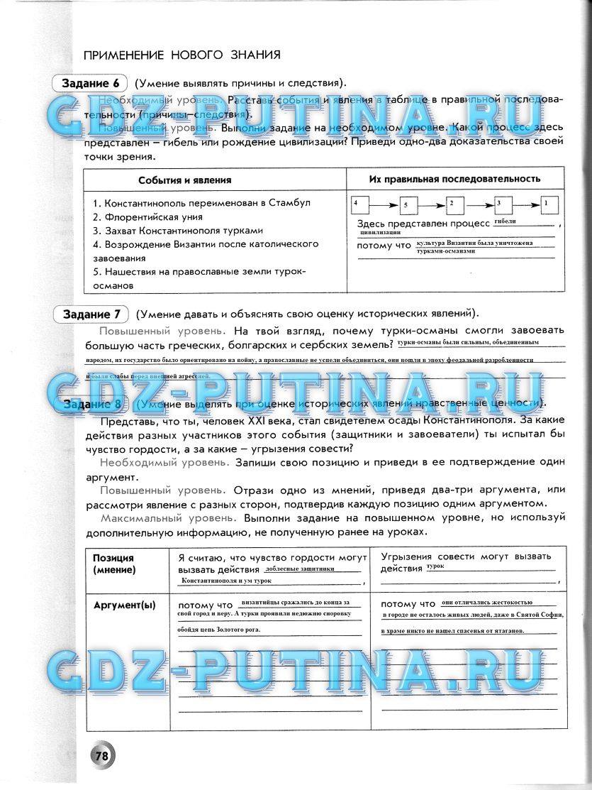 Рабочая тетрадь, 6 класс, Данилов Д. Д., Давыдова С. М., 2016, задание: 78