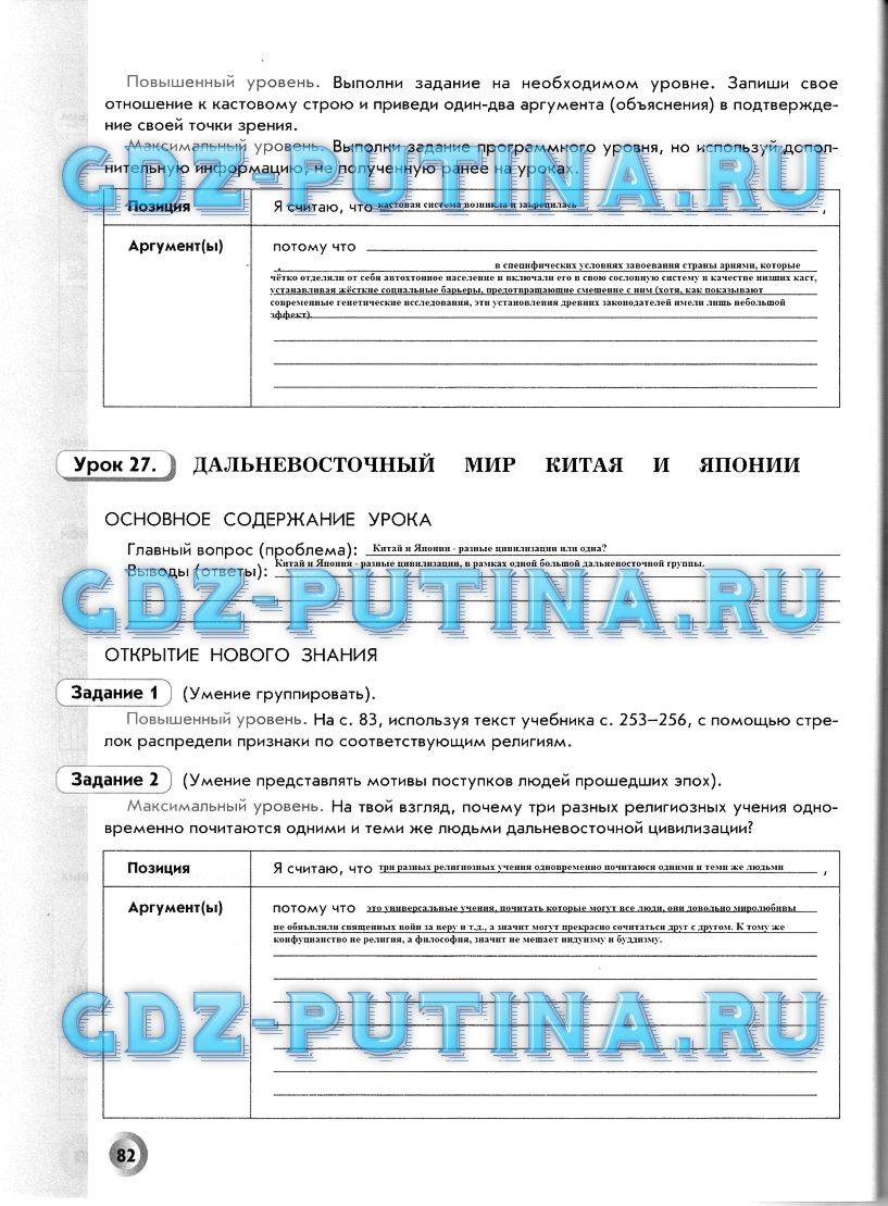 Рабочая тетрадь, 6 класс, Данилов Д. Д., Давыдова С. М., 2016, задание: 82