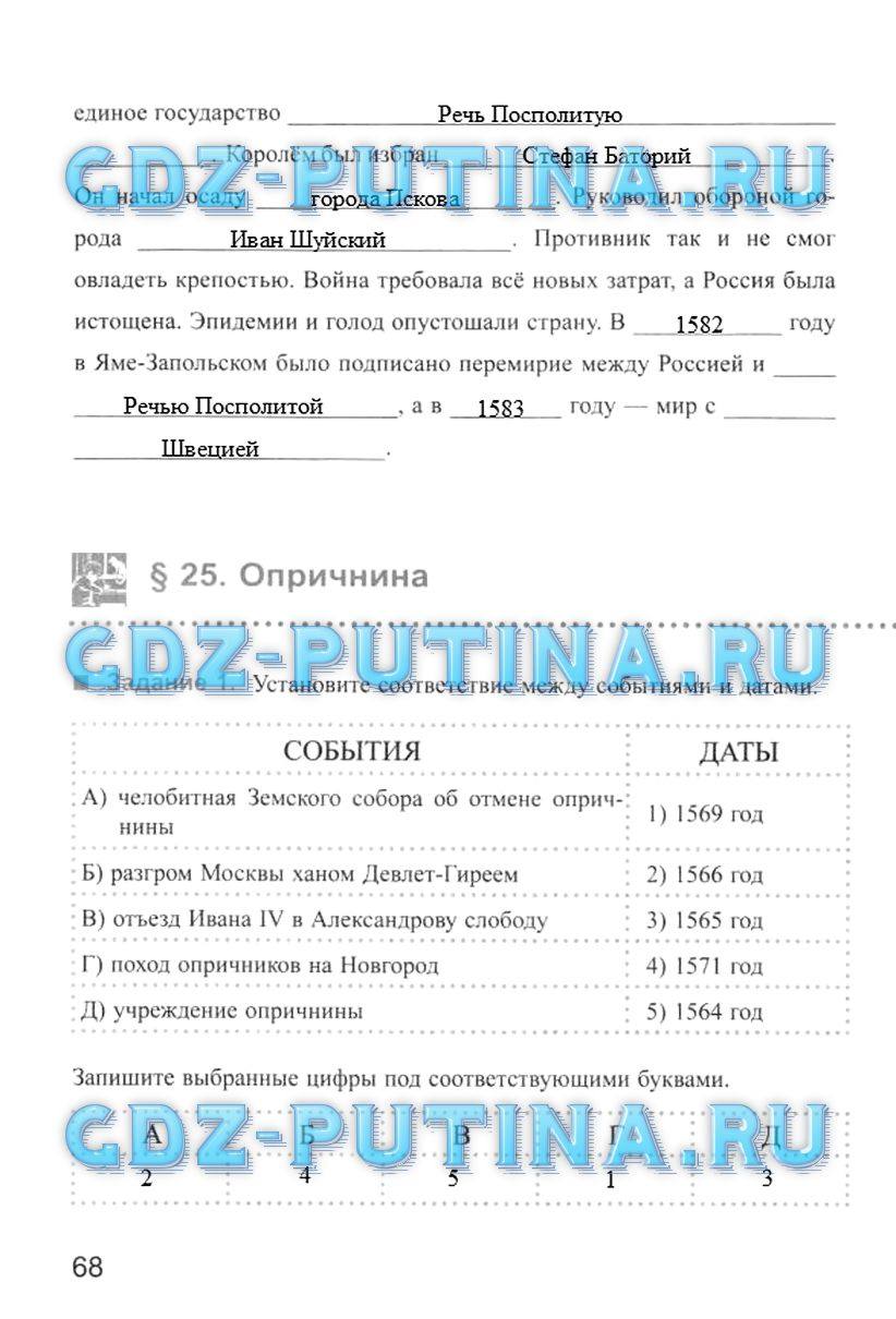 Рабочая тетрадь, 6 класс, Симонова Е.В., 2013, задание: 68