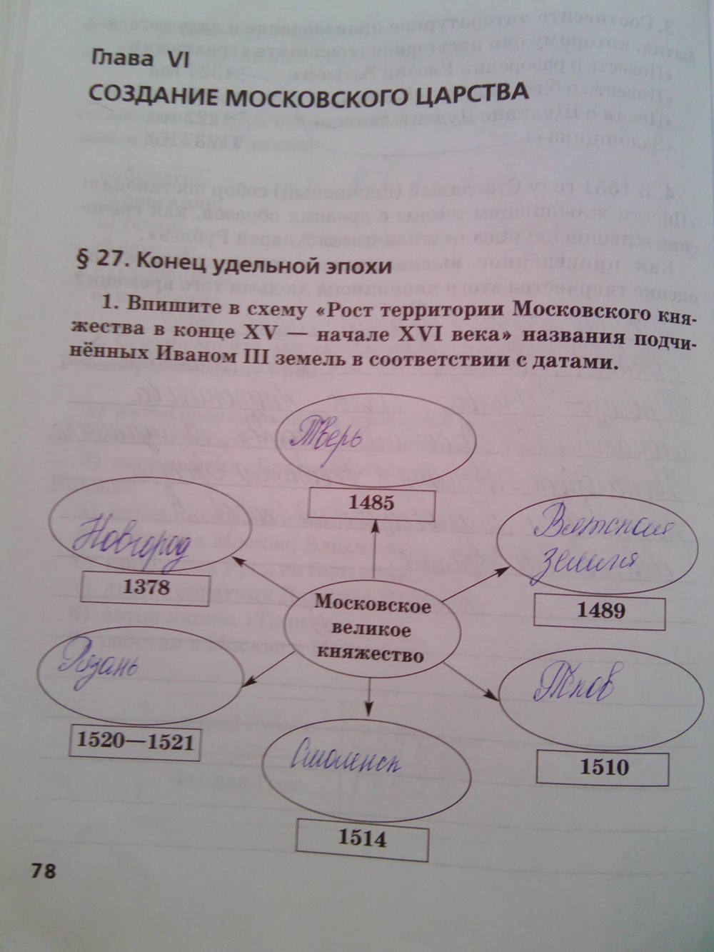Рабочая тетрадь. К учебнику Е.В. Пчелова, 6 класс, Кочегаров К.А., задание: стр.78