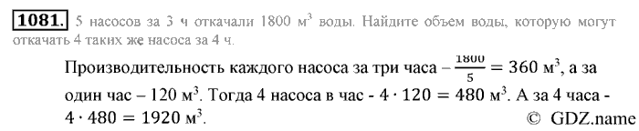 Математика, 6 класс, Зубарева, Мордкович, 2005-2012, §37. Разные задачи Задание: 1081