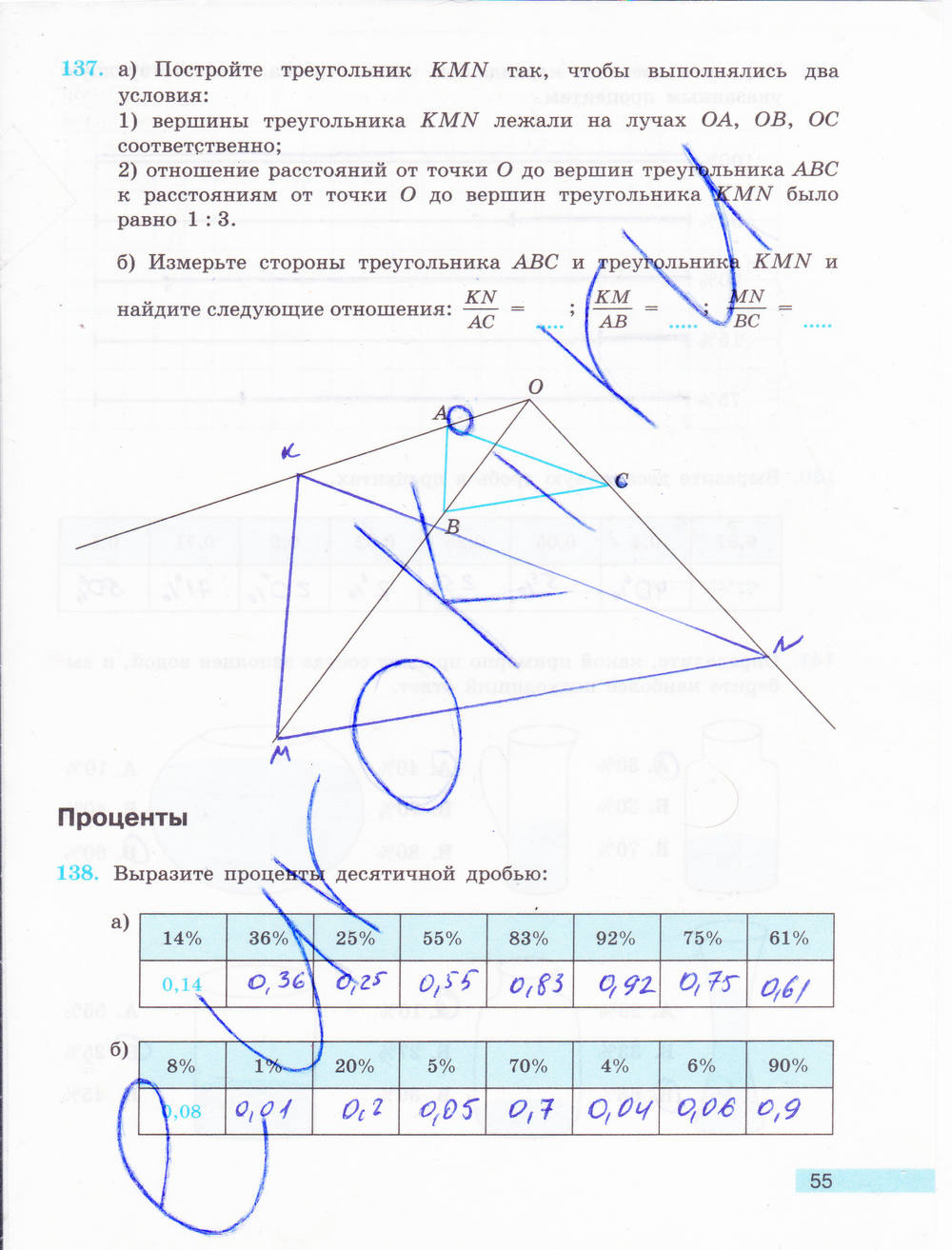 Рабочая тетрадь (новое издание), 6 класс, Бунимович Е. А., Кузнецова Л. В., 2015, задание: стр. 55