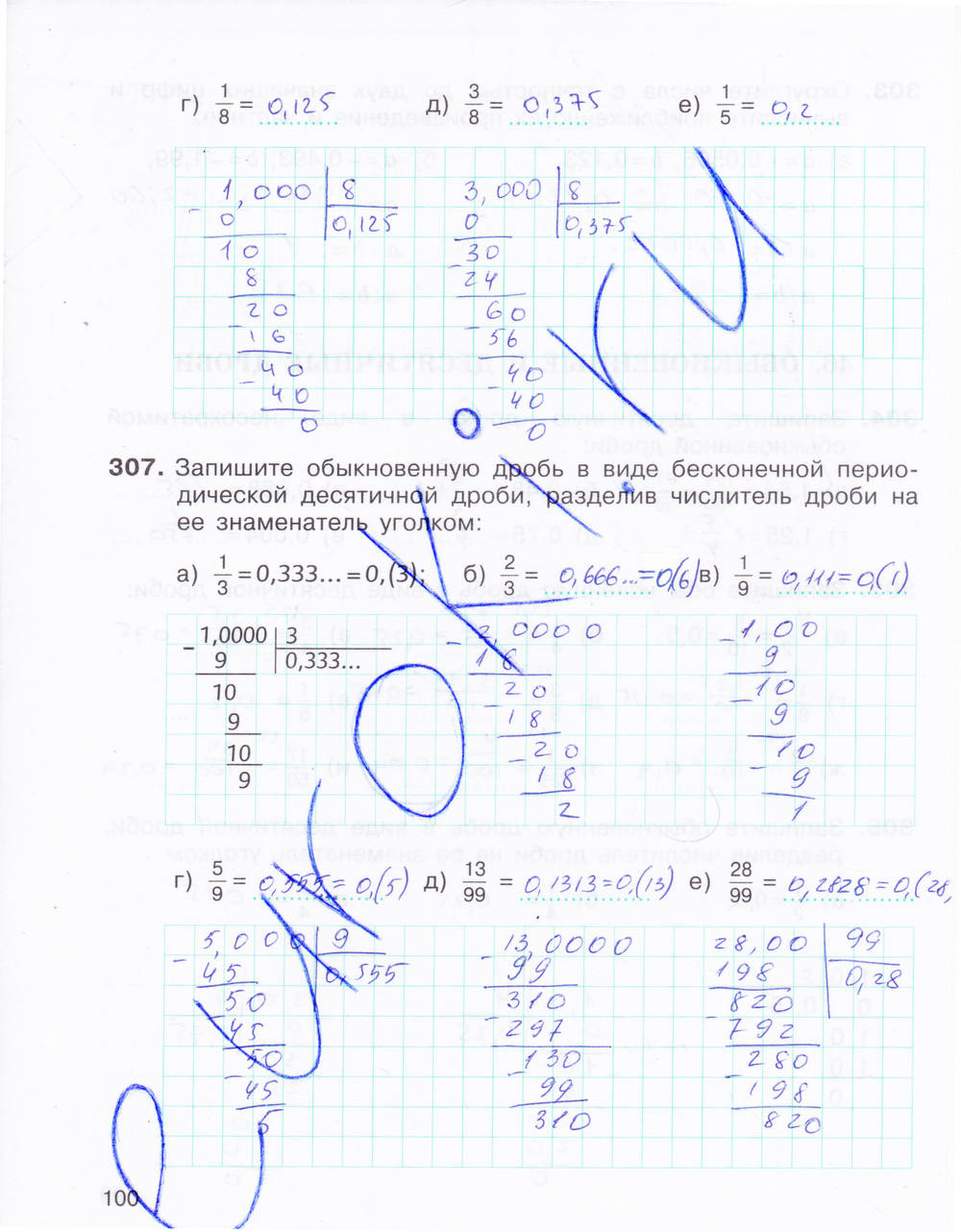 Рабочая тетрадь, 6 класс, С.М.Никольского, Потапов М. К., Шевкин А. В., 2015, задание: стр. 100