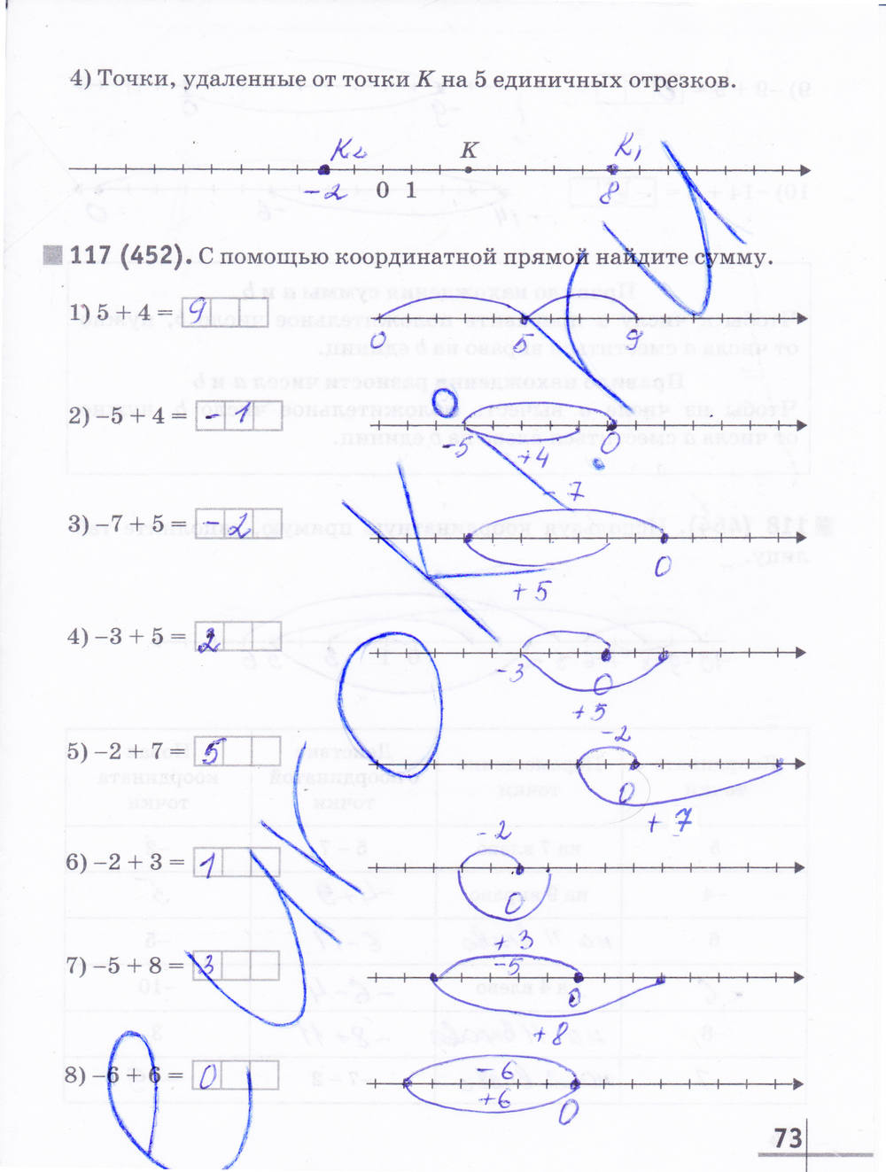 Рабочая тетрадь №1, 6 класс, Муравин Г.К. Муравина О.В., 2014, задание: стр. 73