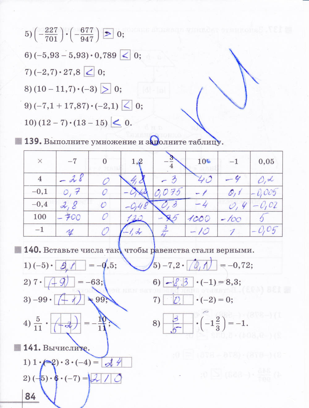 Рабочая тетрадь №1, 6 класс, Муравин Г.К. Муравина О.В., 2014, задание: стр. 84