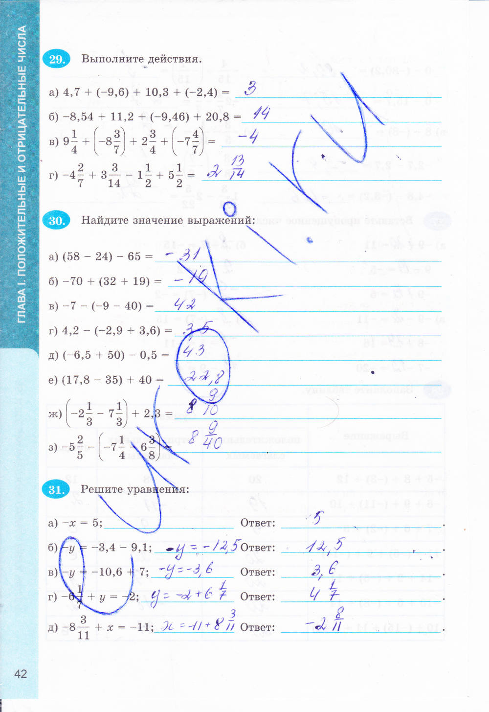Рабочая тетрадь №1, 6 класс, Ерина Т.М., 2014, задание: стр. 42
