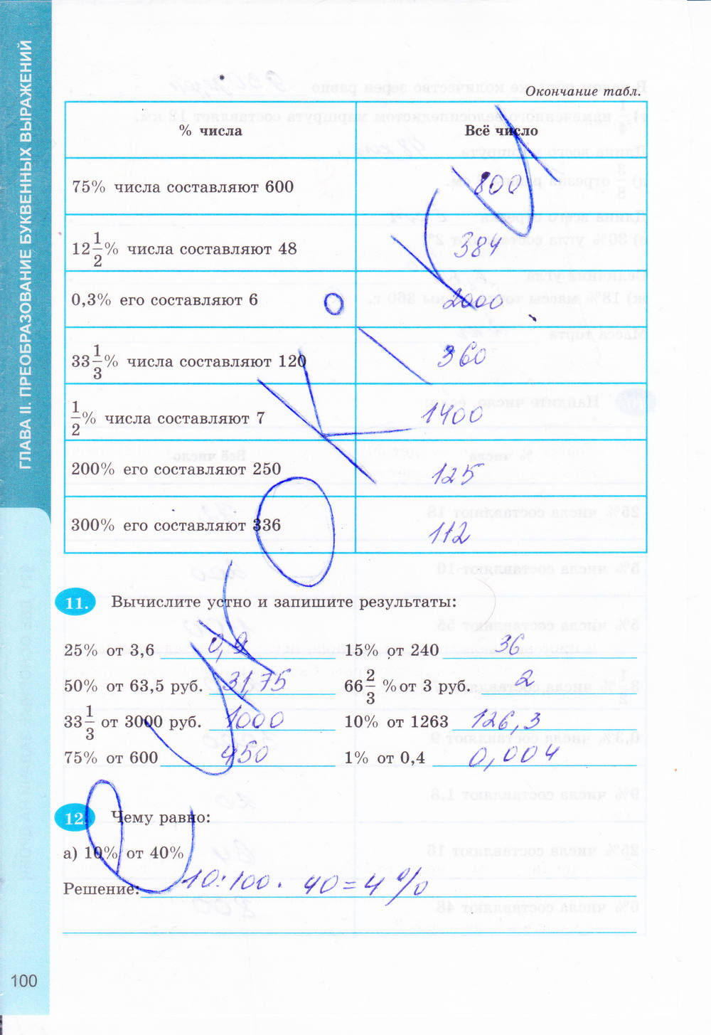 Рабочая тетрадь №1, 6 класс, Ерина Т.М., 2014, задание: стр. 100