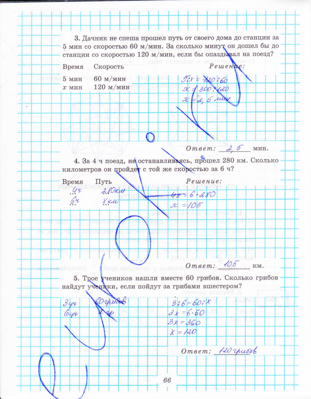 Рабочая тетрадь №1, 6 класс, Рудницкая В.Н., 2013, задание: стр. 66