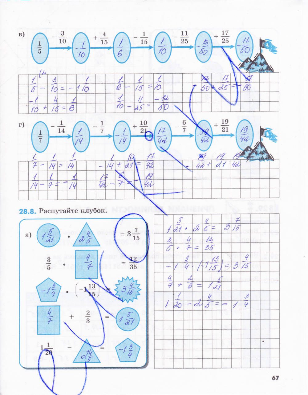 Рабочая тетрадь №2, 6 класс, Зубарева, Мордкович, 2015, задание: стр. 67
