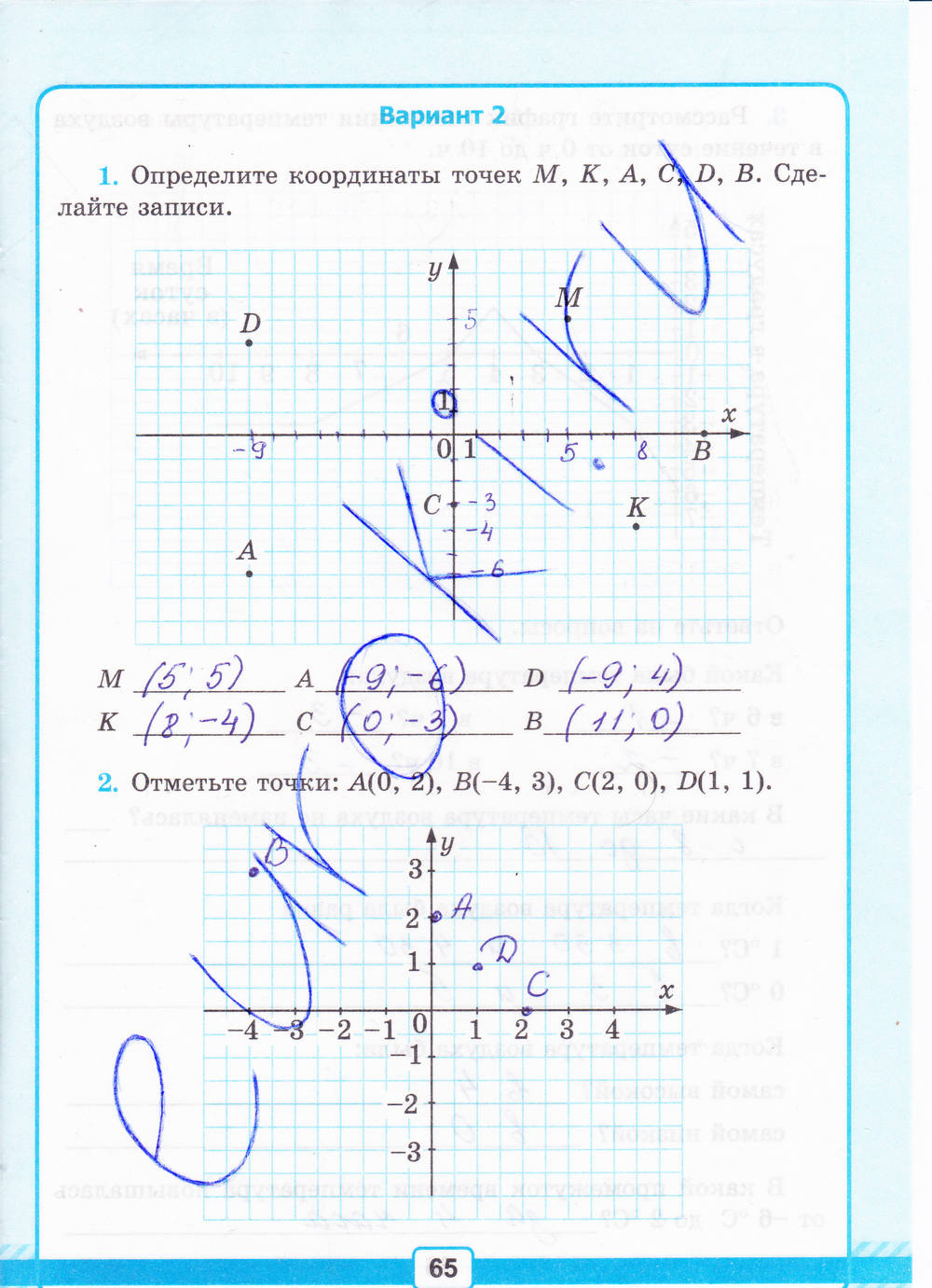Тетрадь для контрольных работ №2, 6 класс, К учебнику Н.Я. Виленкина, Рудницкая В.Н., 2015, задание: стр. 65
