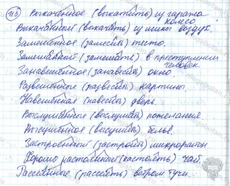 Русский язык, 7 класс, Баранов, 2007 - 2011, задание: 113