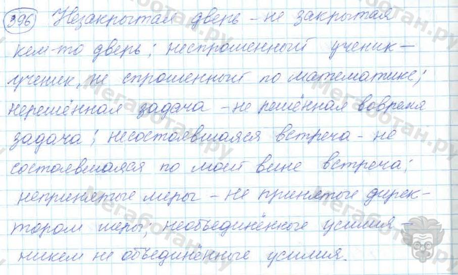 Русский язык, 7 класс, Баранов, 2007 - 2011, задание: 396