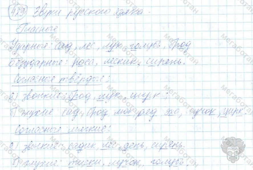 Русский язык, 7 класс, Баранов, 2007 - 2011, задание: 429