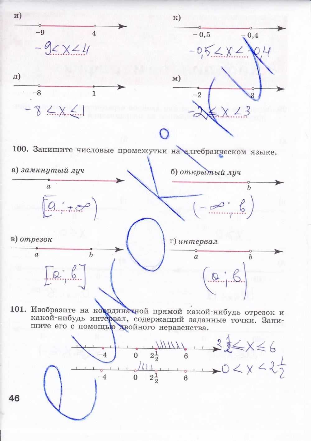 Рабочая тетрадь, 7 класс, Минаева С.С., Рослова Л.О., 2011 - 2014, задание: стр. 46