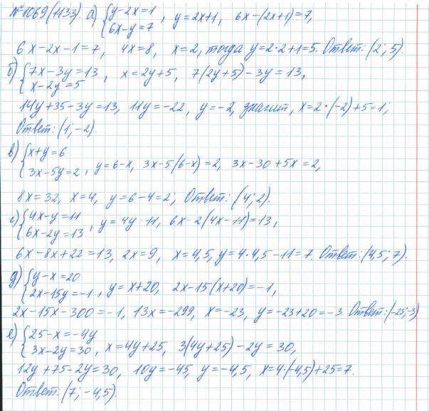 Алгебра, 7 класс, Макарычев, Миндюк, 2015 / 2013 / 2009 / 2005, задание: 1069 (1133)