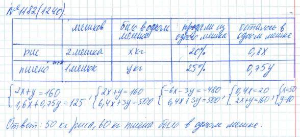 Алгебра, 7 класс, Макарычев, Миндюк, 2015 / 2013 / 2009 / 2005, задание: 1182 (1240)