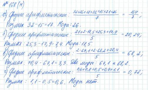 Алгебра, 7 класс, Макарычев, Миндюк, 2015 / 2013 / 2009 / 2005, задание: 168 (н)