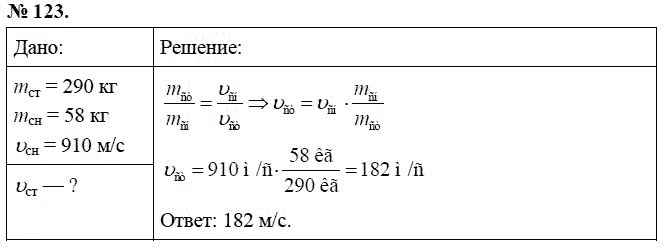Сборник задач по физике, 7 класс, А.В. Перышкин, 2010, задание: 123