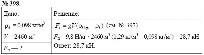 Сборник задач по физике, 7 класс, А.В. Перышкин, 2010, задание: 398