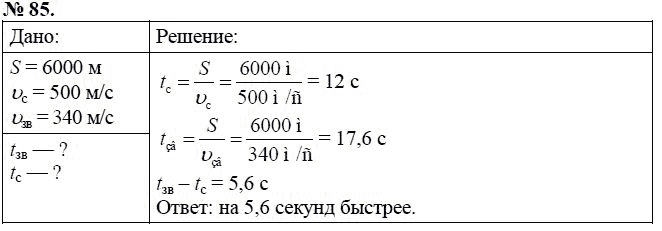 Сборник задач по физике, 7 класс, А.В. Перышкин, 2010, задание: 85