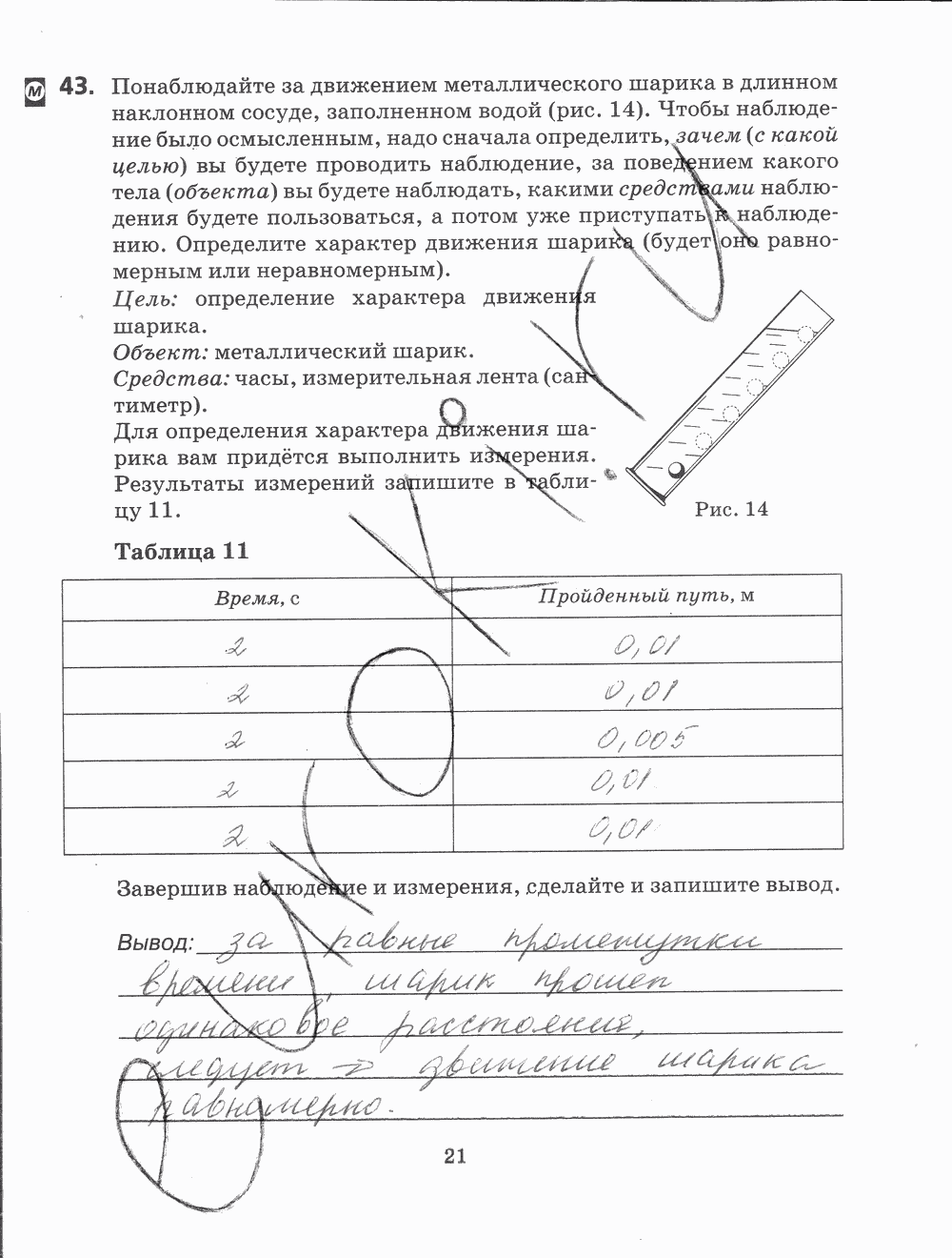 Рабочая тетрадь, 7 класс, Н.С. Пурышева, Н.Е. Важеевская, 2012, задание: стр. 21