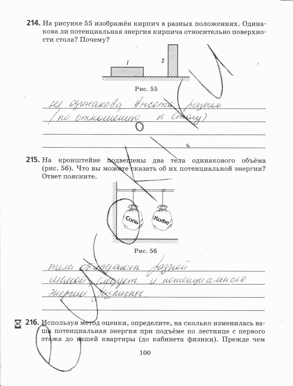 Рабочая тетрадь, 7 класс, Н.С. Пурышева, Н.Е. Важеевская, 2012, задание: стр. 100