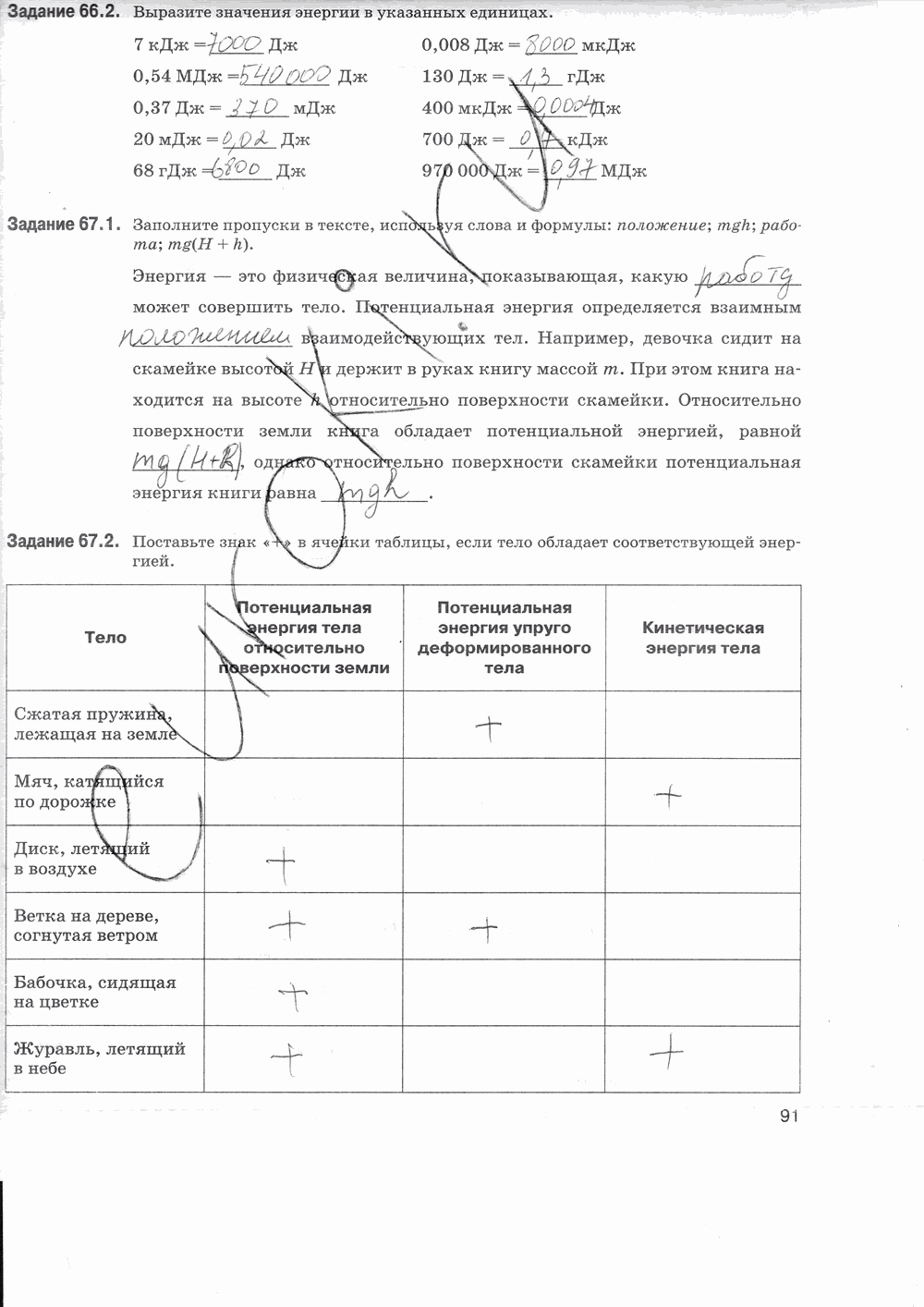 Рабочая тетрадь, 7 класс, Т.А. Ханнанова, Н.К. Ханнанов, 2013, задание: стр. 91