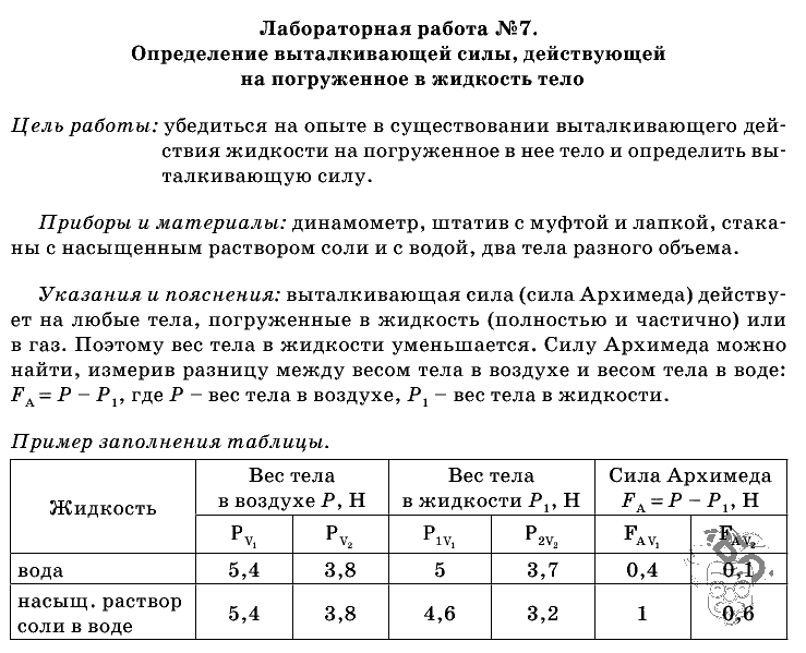 Физика, 7 класс, Перышкин, 2010-2015, Лабораторные работы Задача: 7