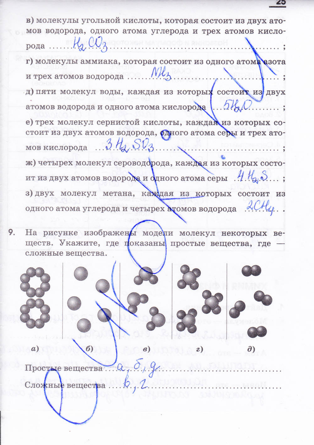 Рабочая тетрадь, 7 класс, Габриелян О.С. Шипарева Г.А., 2015, задание: стр. 25