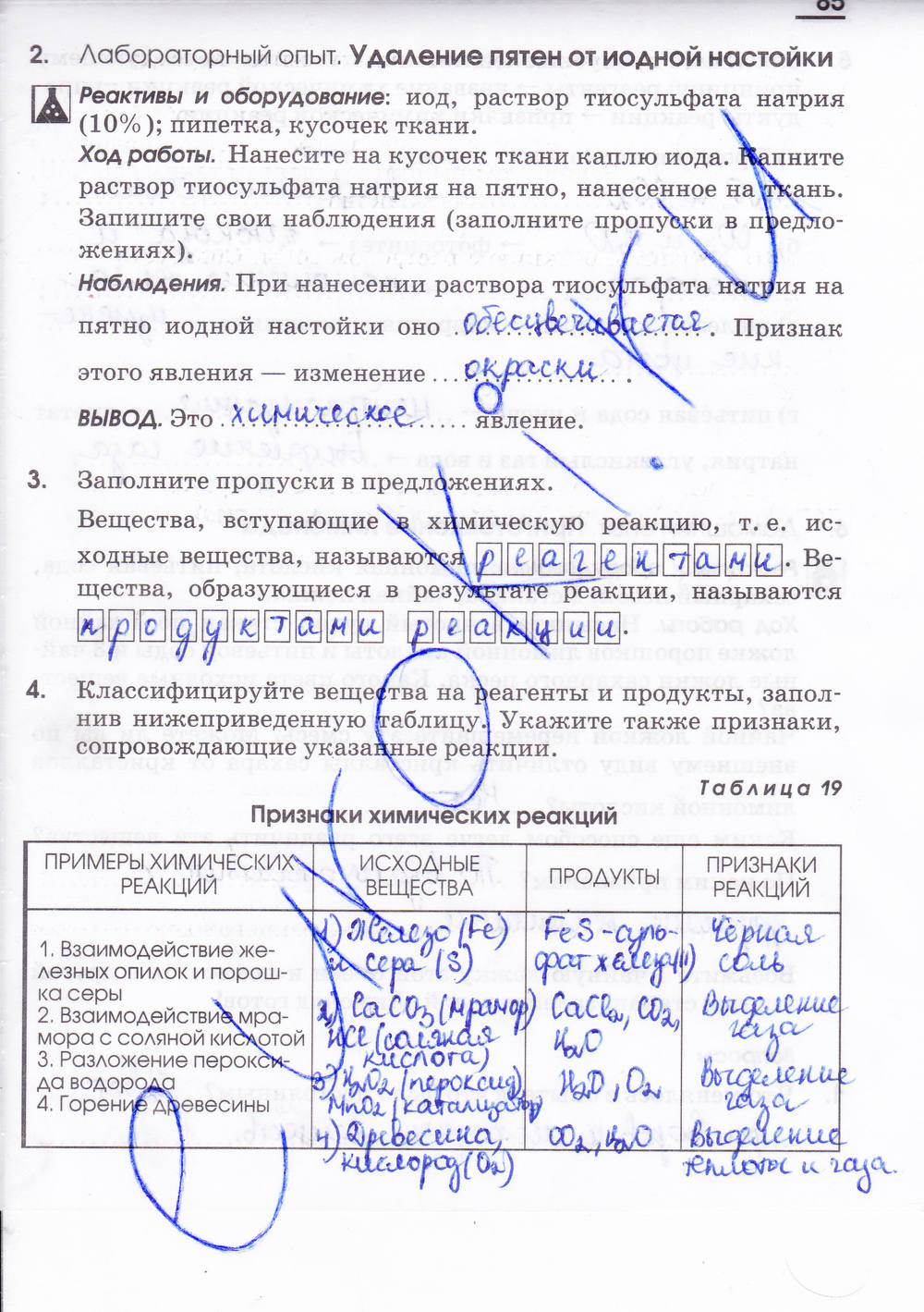 Рабочая тетрадь, 7 класс, Габриелян О.С. Шипарева Г.А., 2015, задание: стр. 85