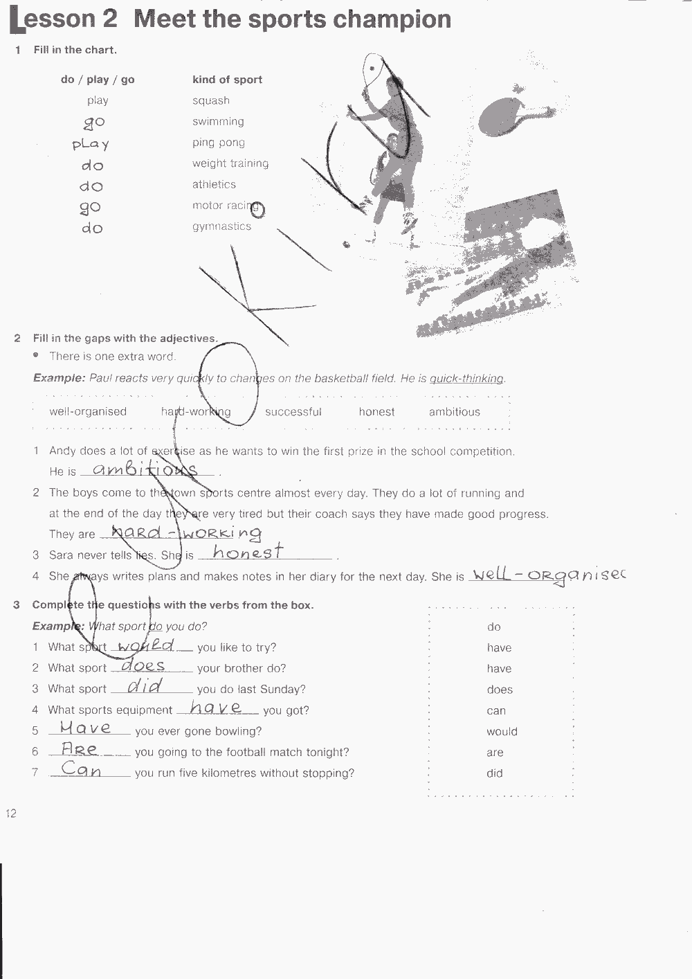 Рабочая тетрадь. Workbook, 7 класс, Н. Деревянко, С. Жаворонкова, Л. Козятинская, 2014 - 2016, задание: стр. 12