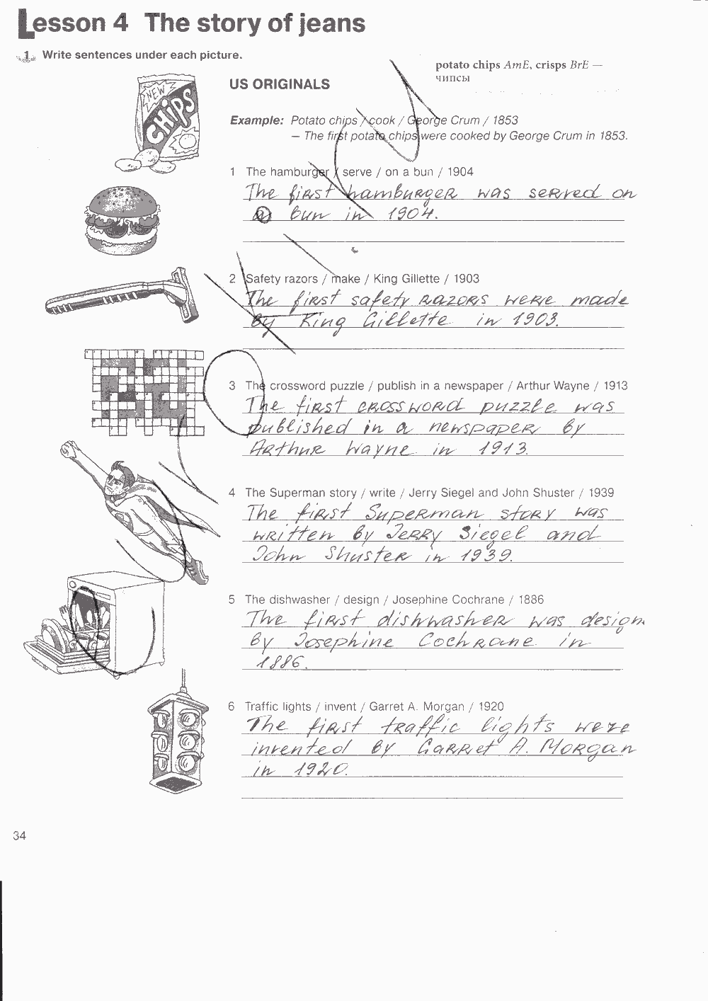 Рабочая тетрадь. Workbook, 7 класс, Н. Деревянко, С. Жаворонкова, Л. Козятинская, 2014 - 2016, задание: стр. 34