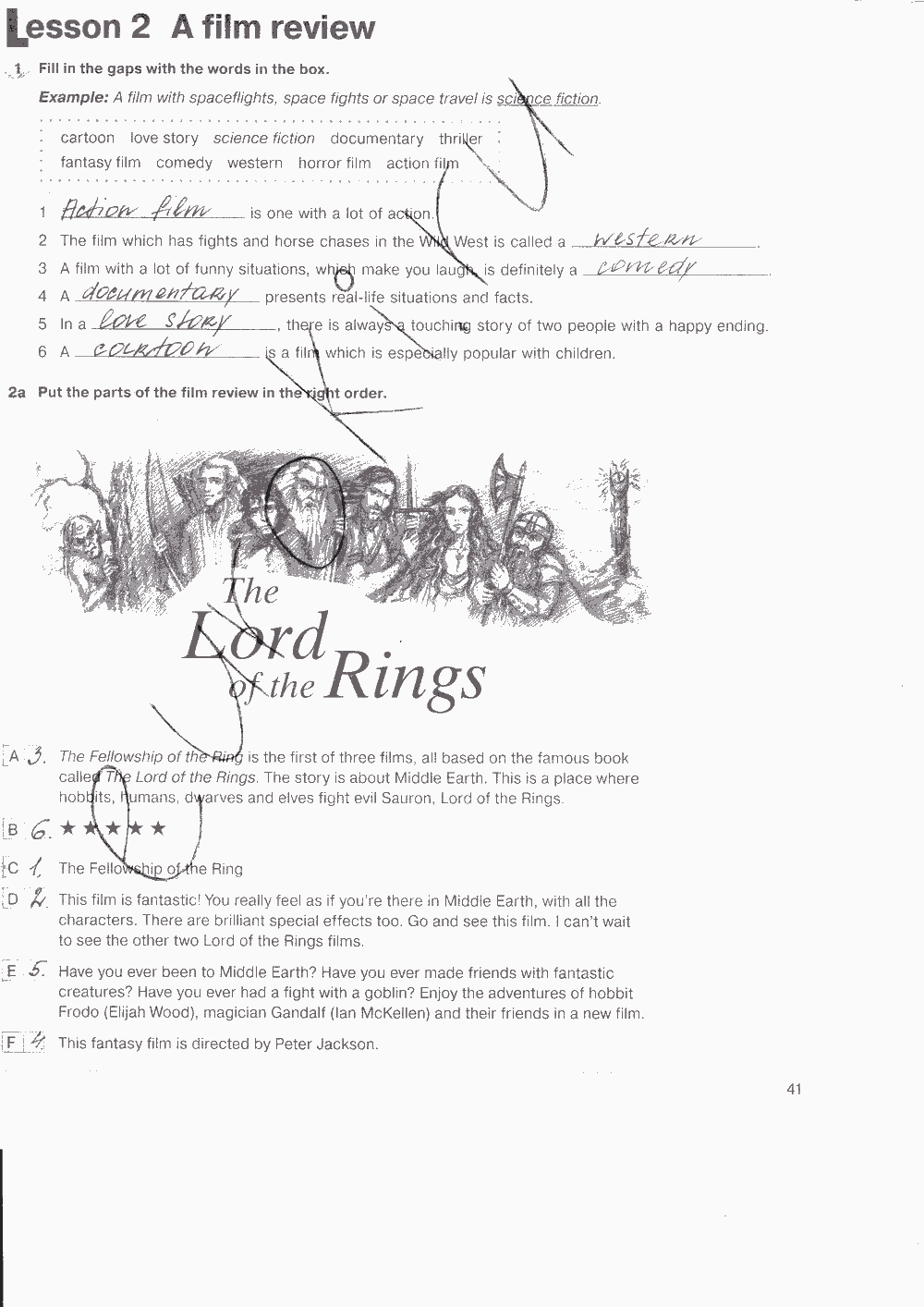 Рабочая тетрадь. Workbook, 7 класс, Н. Деревянко, С. Жаворонкова, Л. Козятинская, 2014 - 2016, задание: стр. 41