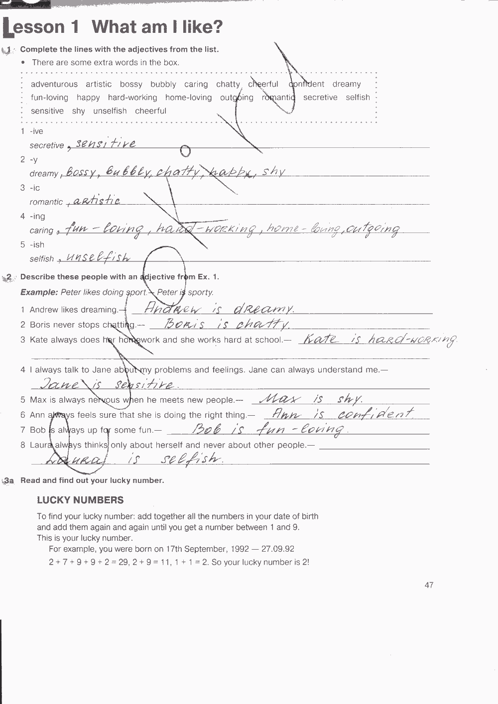 Рабочая тетрадь. Workbook, 7 класс, Н. Деревянко, С. Жаворонкова, Л. Козятинская, 2014 - 2016, задание: стр. 47