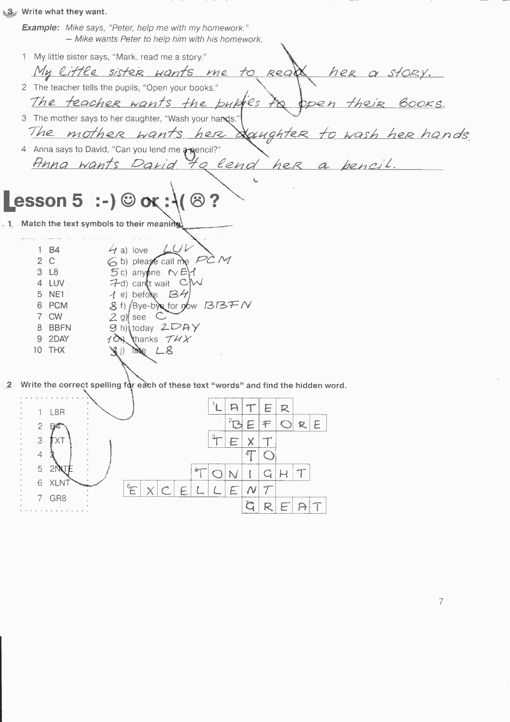 Рабочая тетрадь. Workbook, 7 класс, Н. Деревянко, С. Жаворонкова, Л. Козятинская, 2014 - 2016, задание: стр. 7