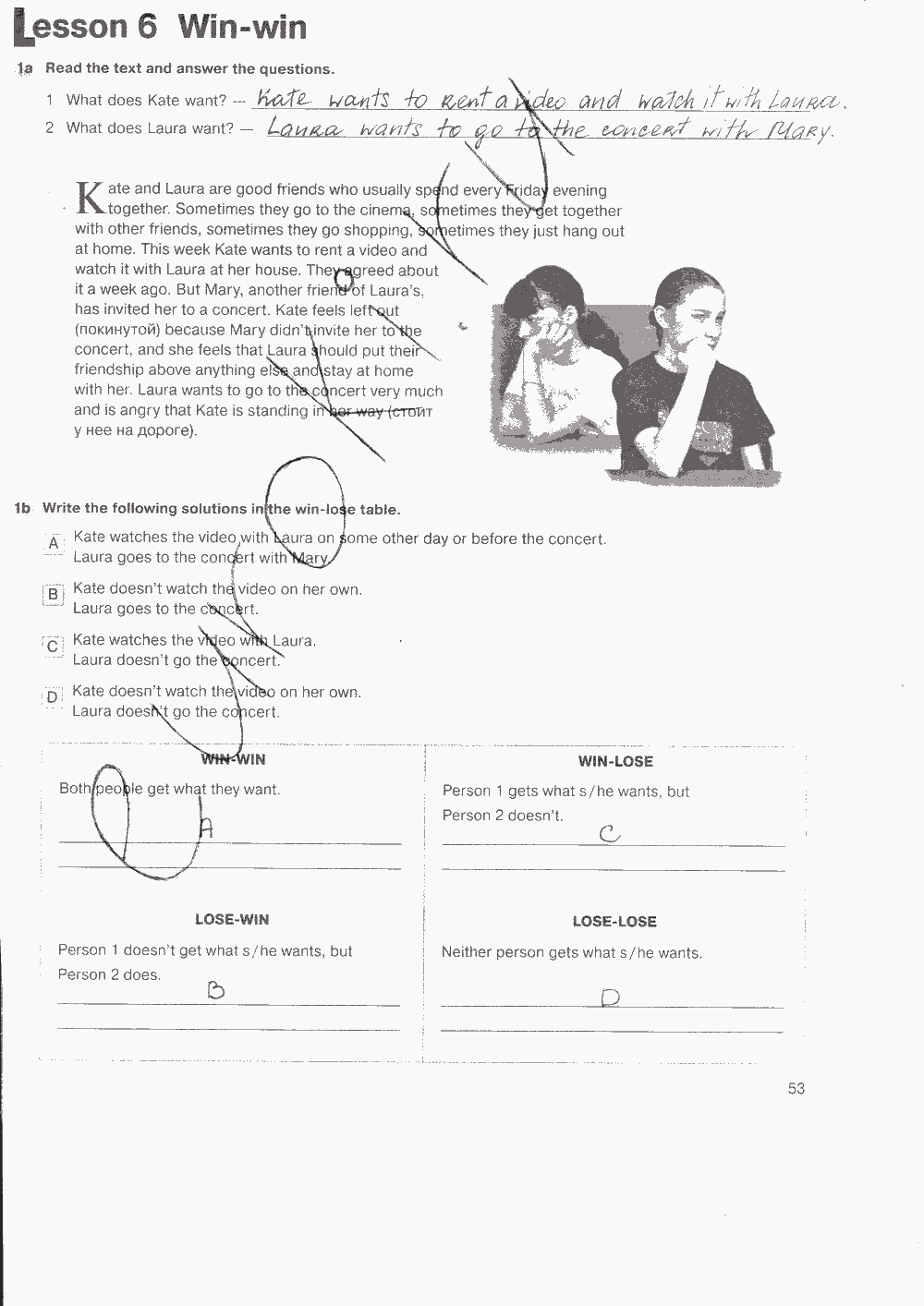 Рабочая тетрадь. Workbook, 7 класс, Н. Деревянко, С. Жаворонкова, Л. Козятинская, 2014 - 2016, задание: стр. 53