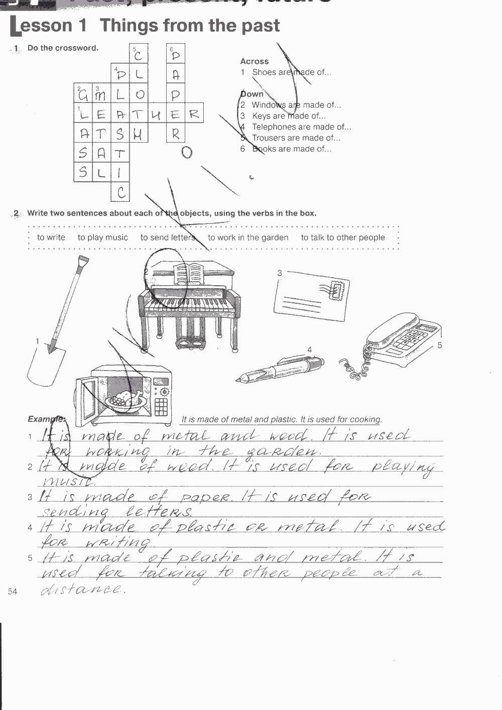 Рабочая тетрадь. Workbook, 7 класс, Н. Деревянко, С. Жаворонкова, Л. Козятинская, 2014 - 2016, задание: стр. 54