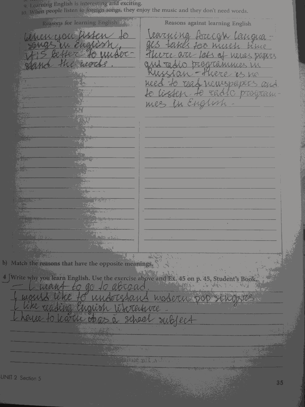 Рабочая тетрадь, 7 класс, Биболетова М.З., Бабушис Е.Е., 2015, задание: стр.35