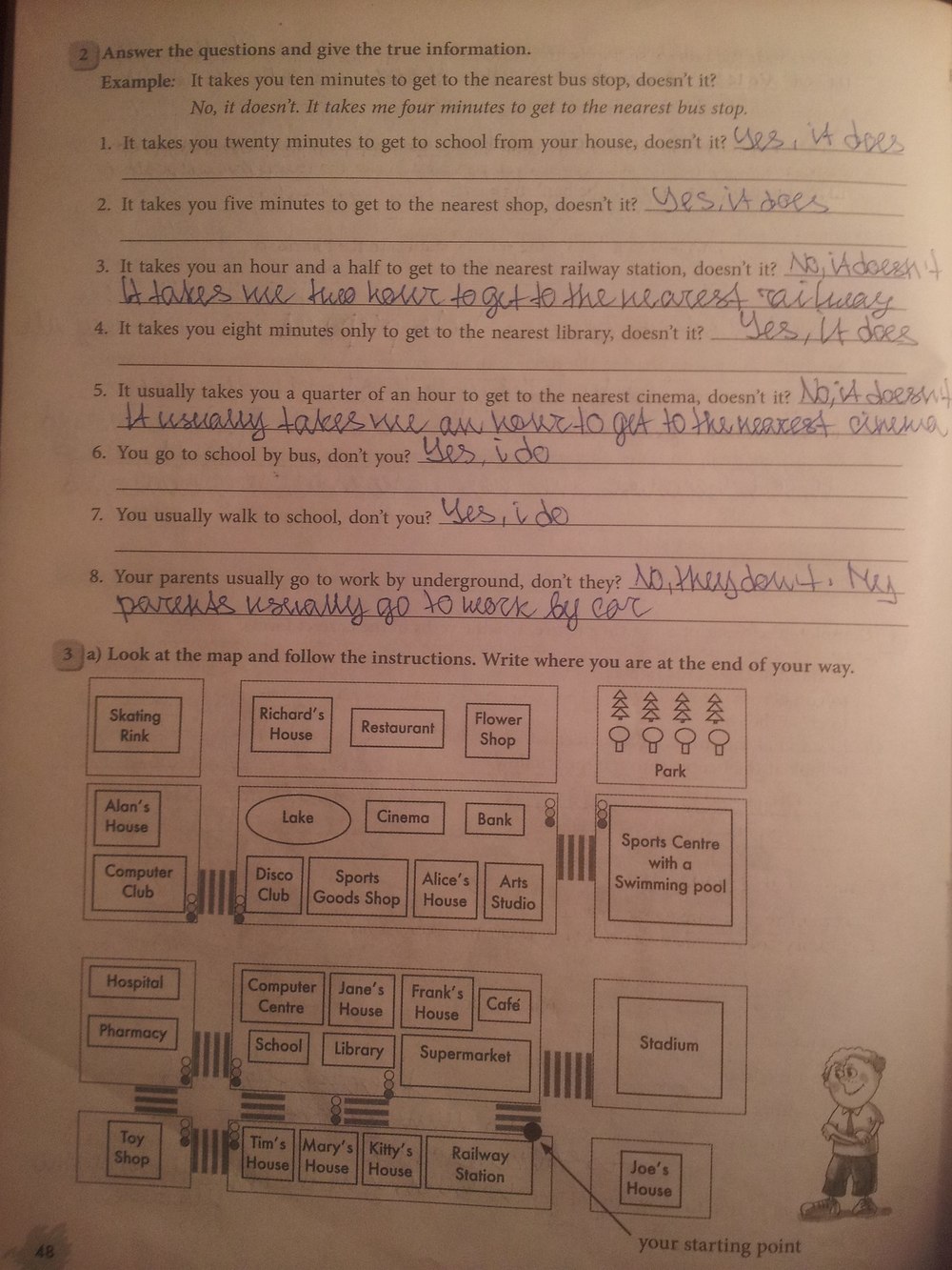 Рабочая тетрадь, 7 класс, Биболетова М.З., Бабушис Е.Е., 2015, задание: стр.48