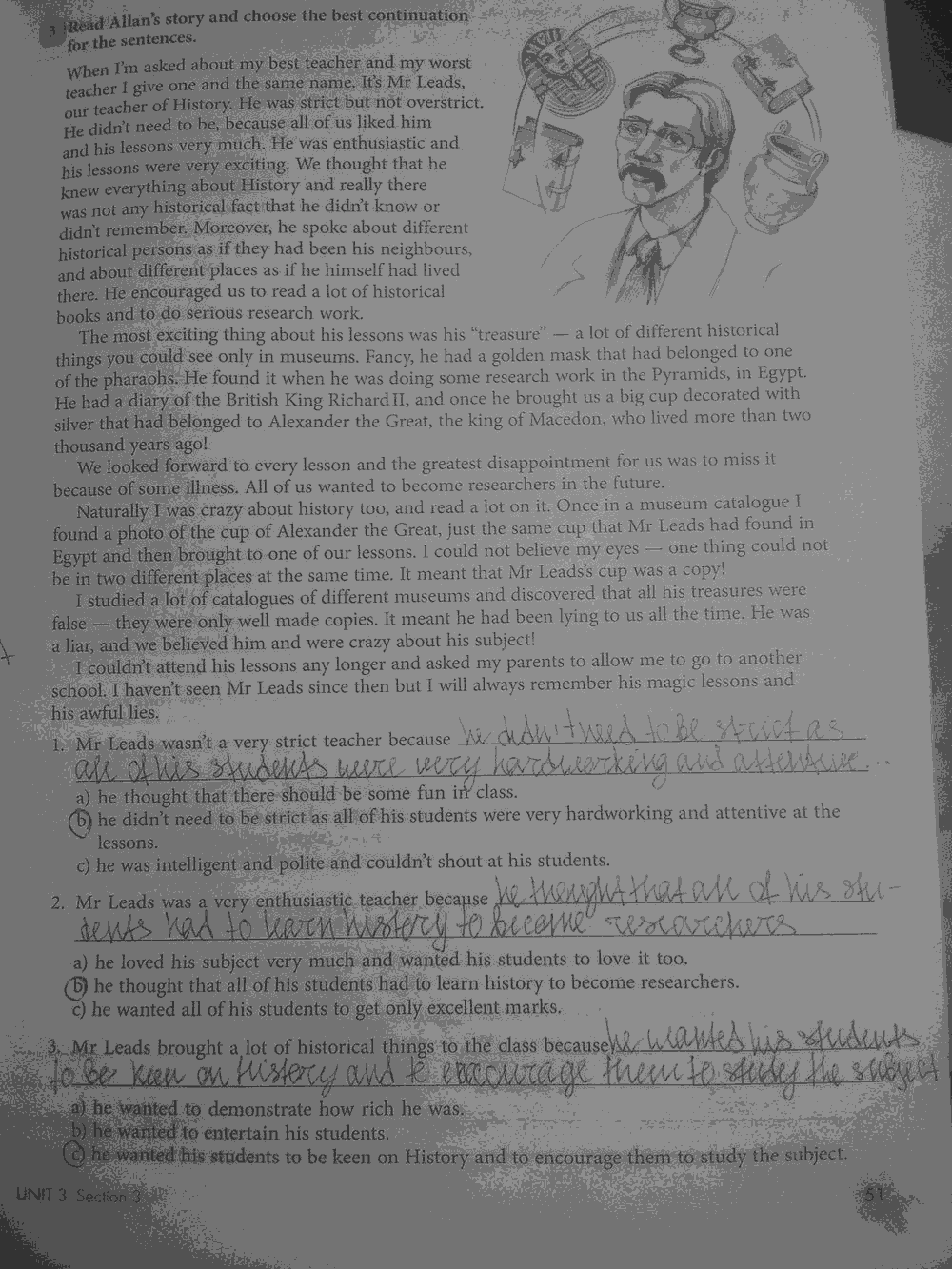 Рабочая тетрадь, 7 класс, Биболетова М.З., Бабушис Е.Е., 2015, задание: стр.51