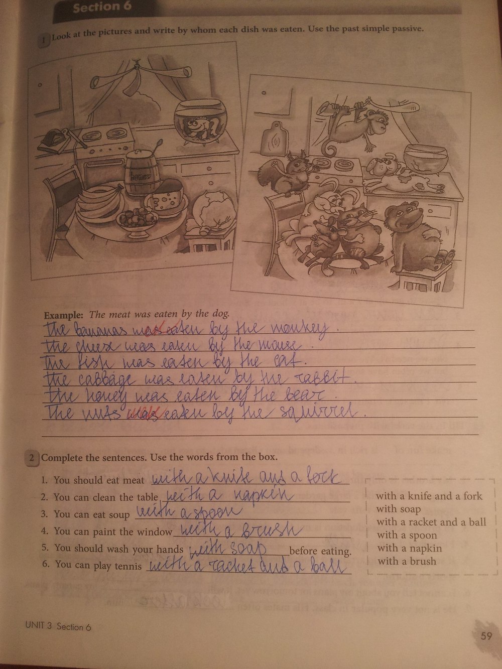 Рабочая тетрадь, 7 класс, Биболетова М.З., Бабушис Е.Е., 2015, задание: стр.59