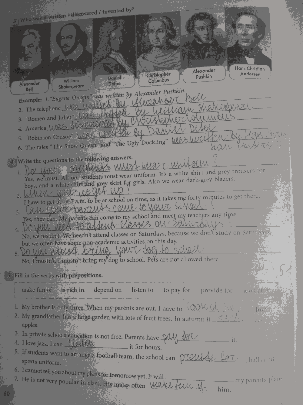 Рабочая тетрадь, 7 класс, Биболетова М.З., Бабушис Е.Е., 2015, задание: стр.60