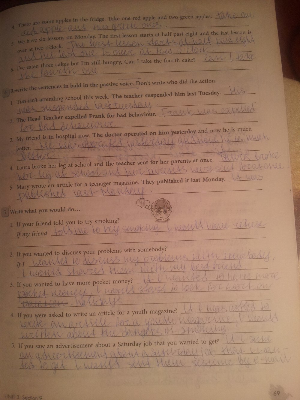 Рабочая тетрадь, 7 класс, Биболетова М.З., Бабушис Е.Е., 2015, задание: стр.69