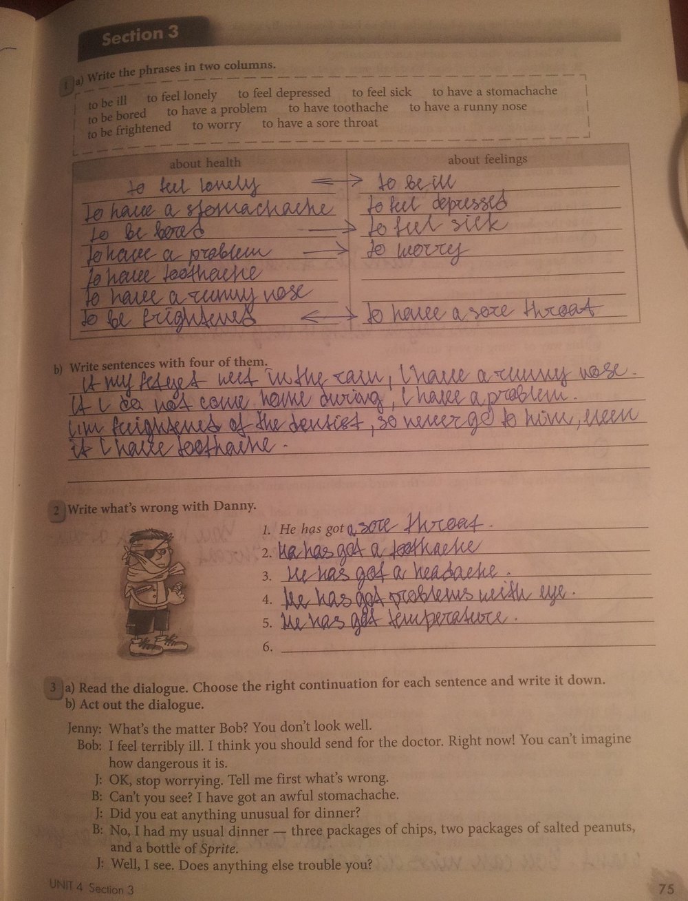 Рабочая тетрадь, 7 класс, Биболетова М.З., Бабушис Е.Е., 2015, задание: стр.75