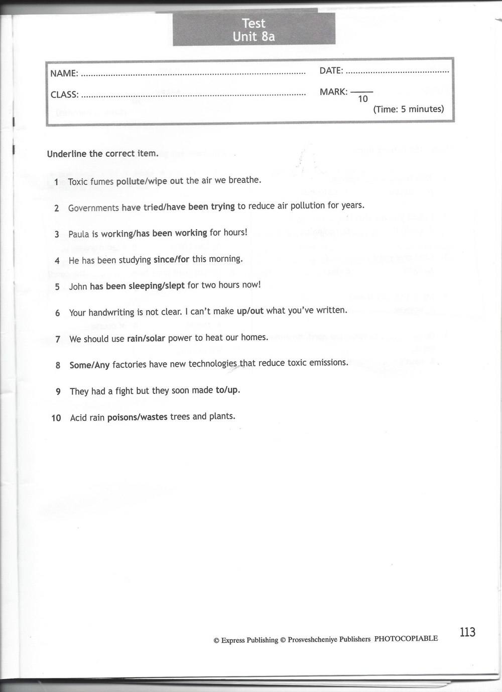 Spotlight 7: Test Booklet. Контрольные задания, 7 класс, Ваулина Юлия, Вирджиния Эванс, Дули Дженни, 2015, задание: стр. 113